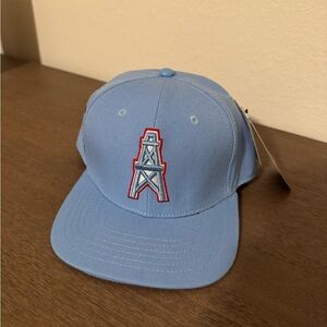 Light Blue Oilers Flat Bill Hat